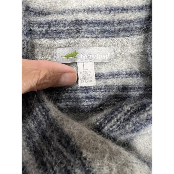 Horny Toad Women's Large Gray Boiled Wool Angora Nylon  Sweater Jacket - Picture 10 of 14